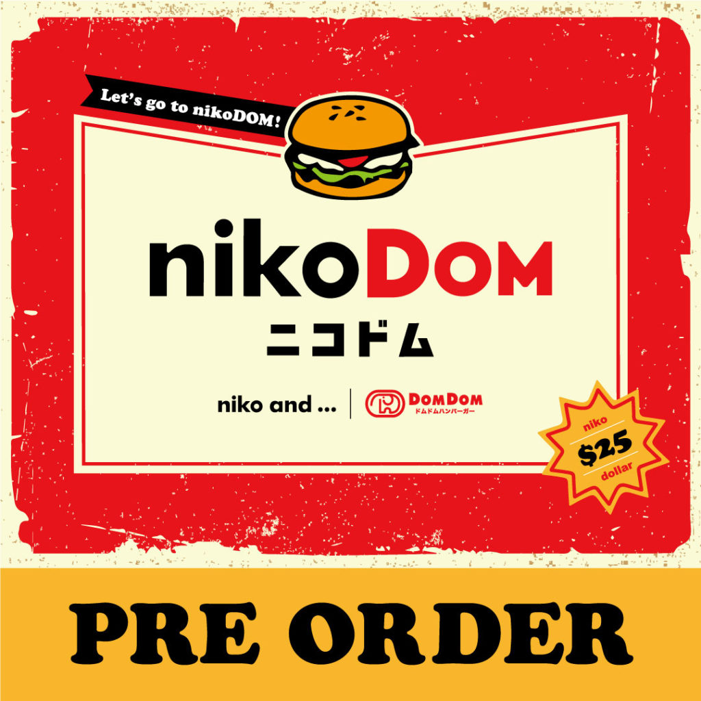 niko and ... とドムドムハンバーガーが、 期間限定オリジナルコラボブランド「niko DOM（ニコドム）」を発表！ Tシャツやトートバックなど全7アイテム、2月17日(木)よりWEB予約スタート 「行こう！食べよう！着てみよう！」