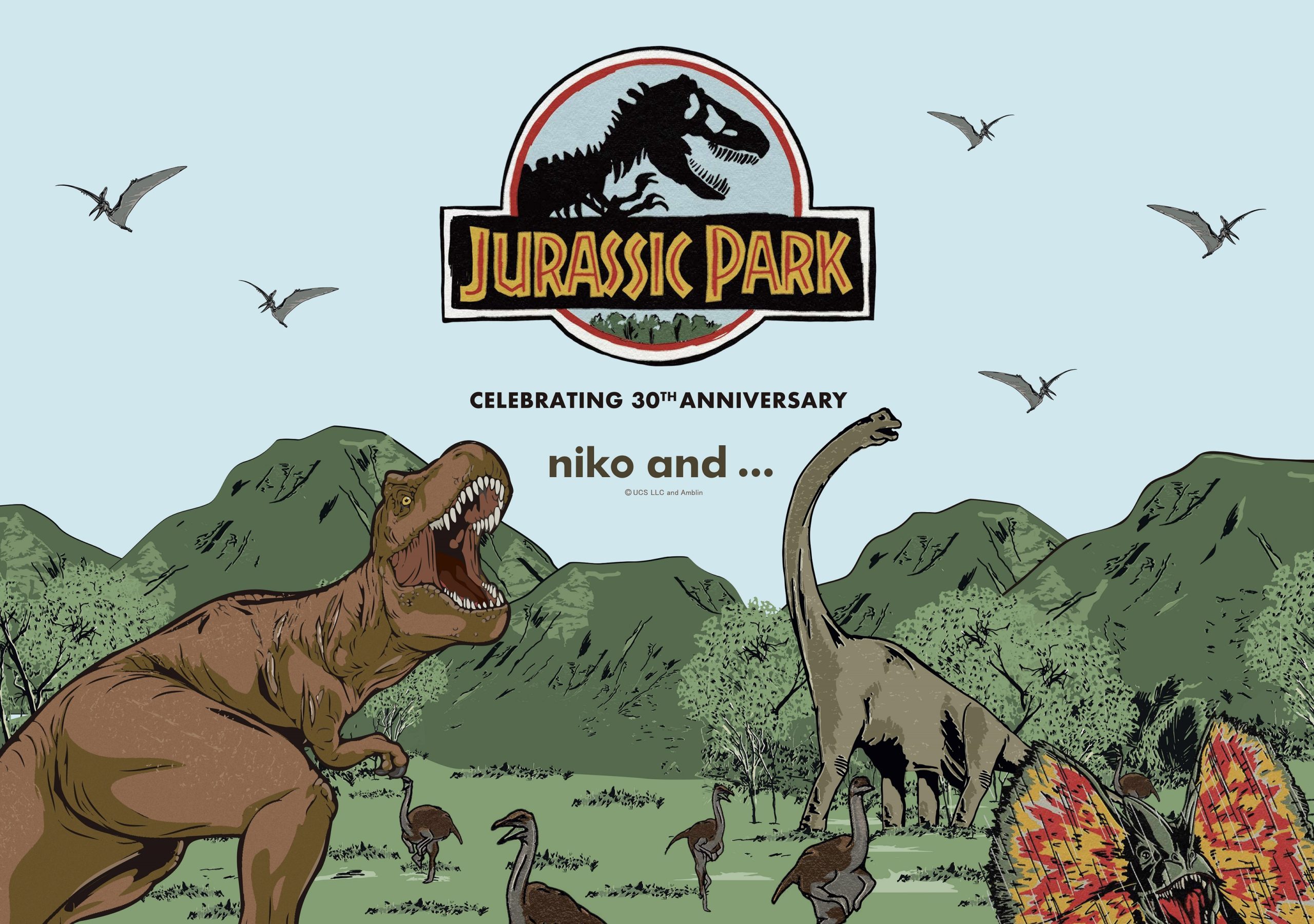 niko and ...×『ジュラシック・パーク』第2弾!本作劇場公開30周年を記念したコラボレーションアイテムを3月23日(木)にWEBで ...