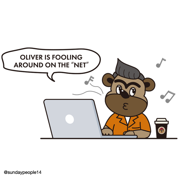 Oliver is fooling
around on the 'Net