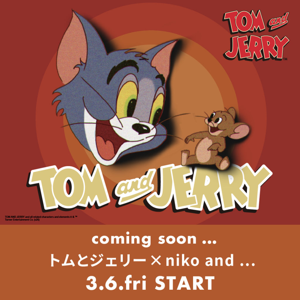 niko and ...が「トムとジェリー」と“歴代アートが蘇る”コラボレーションを展開！ アパレルから雑貨・フード・ドリンクまで、日常を彩るアイテムが勢ぞろい！ 3月6日（金）より発売