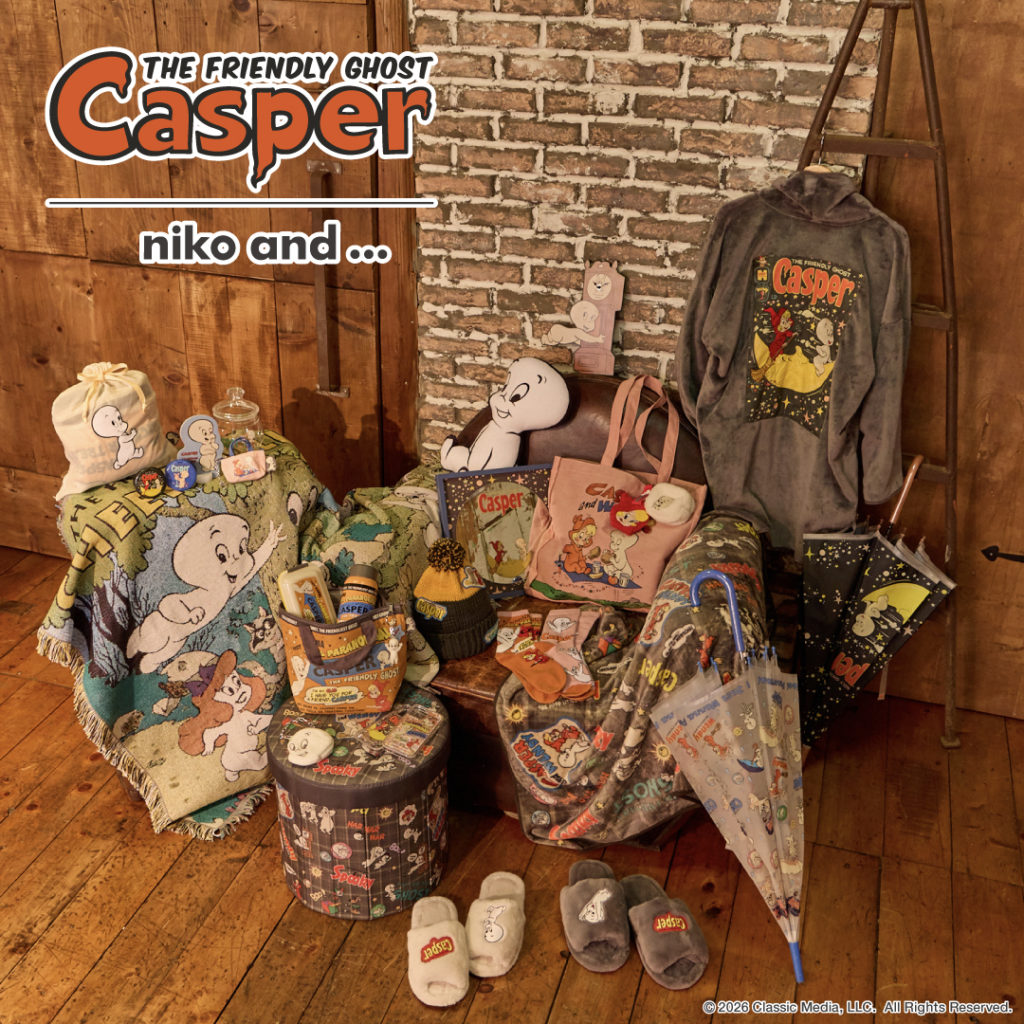 レトロな風合いが可愛い！niko and ...が 「Casper（キャスパー）」とのコラボアイテムを10月9日（金）より発売